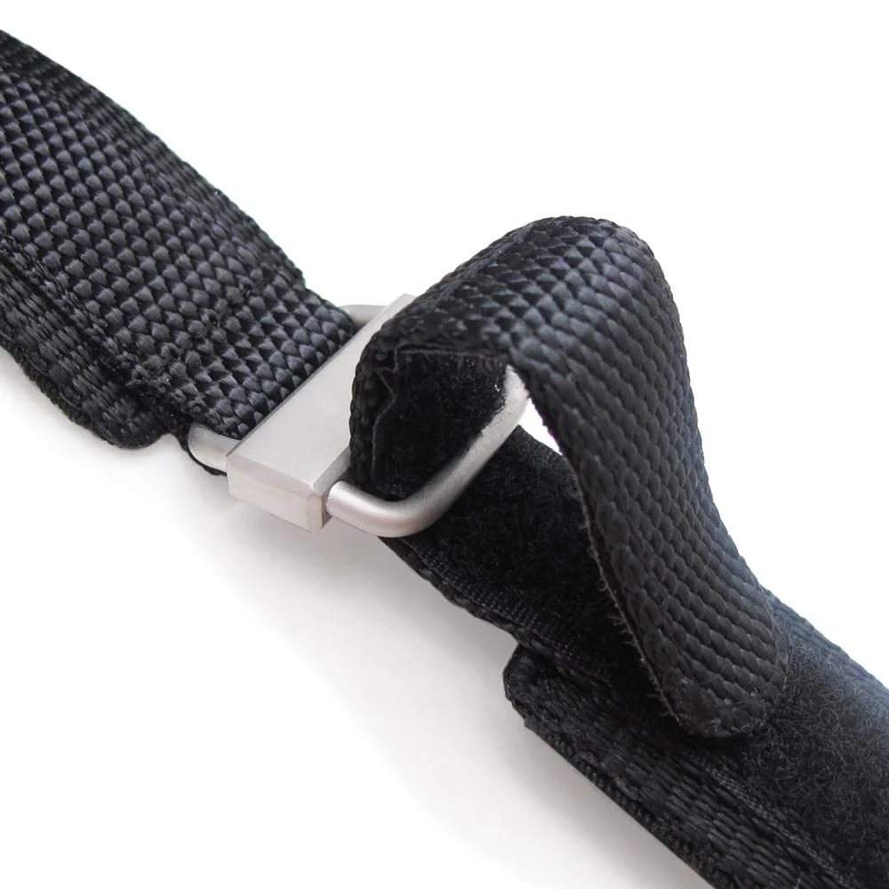 20mm or 22mm MiLTAT Honeycomb Black Nylon Hoop and loop Fastener Watch Strap Sandblasted Stainless Buckle, XL - Image 5