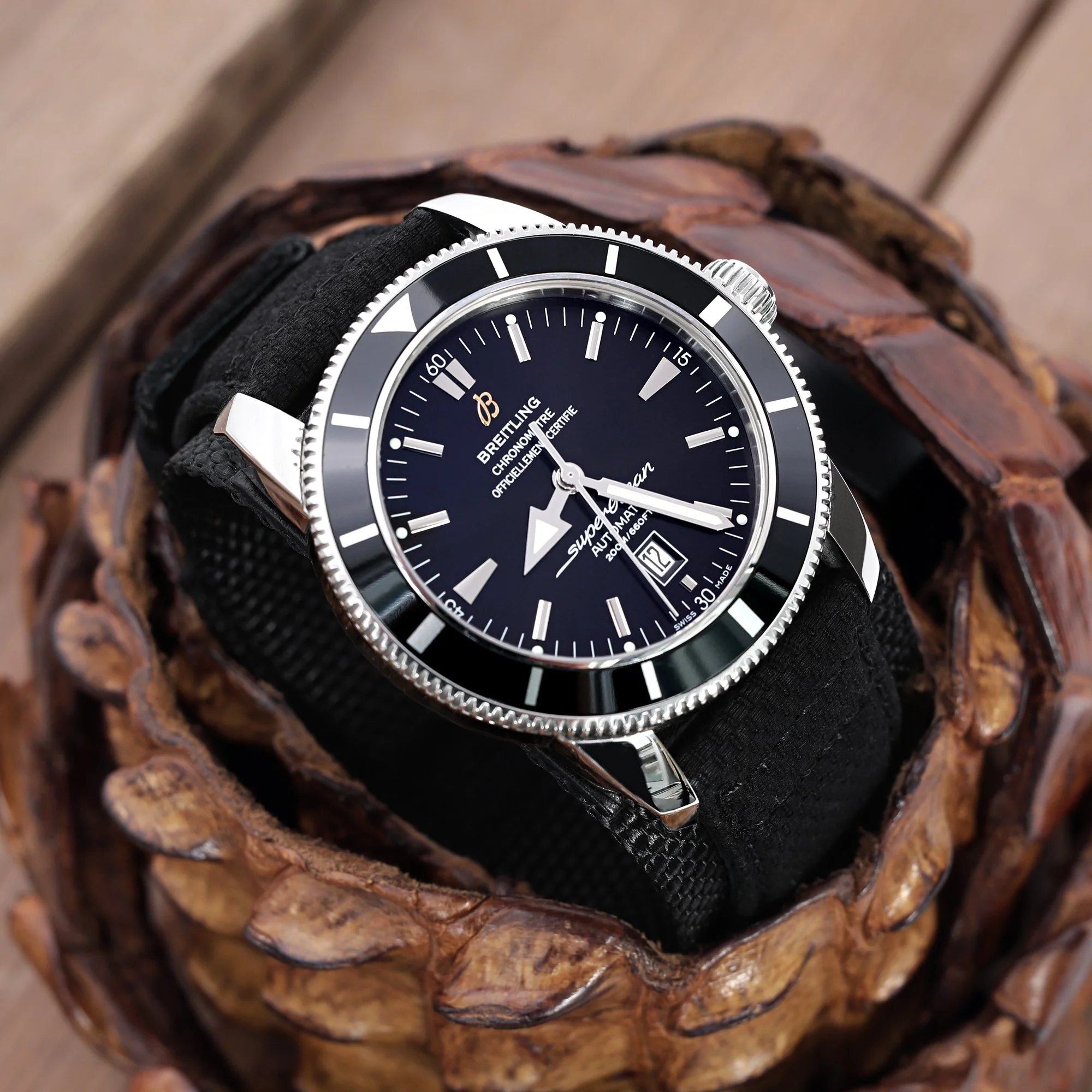 MiLTAT 24mm Double Layer Nylon Black Tactical Hoop and loop Watch Strap, design for 44mm Panerai Watches - Image 4