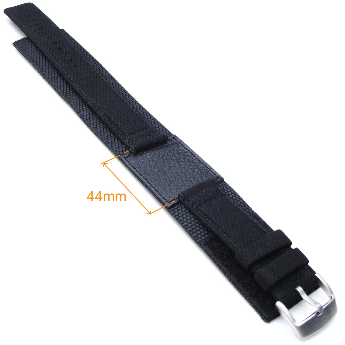 MiLTAT 24mm Double Layer Nylon Black Tactical Hoop and loop Watch Strap, design for 44mm Panerai Watches - Image 7
