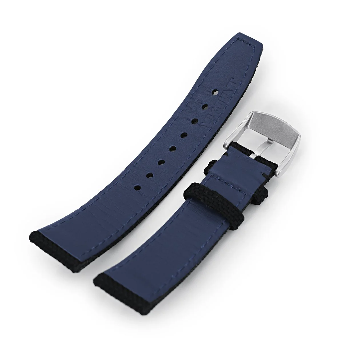 20mm, 21mm or 22mm Strong Texture Woven Nylon Black Watch Strap, Brushed - Image 5