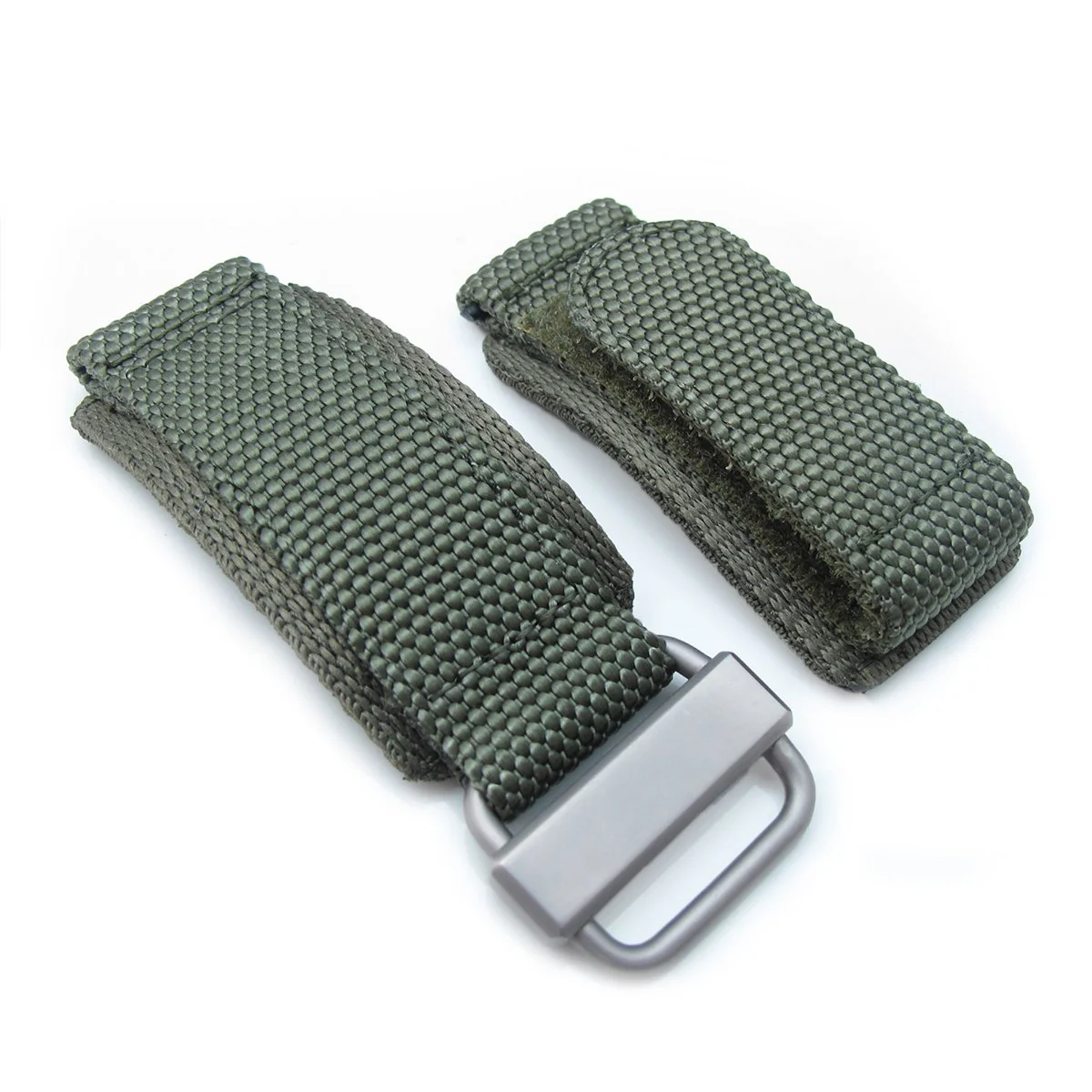 22mm Military Green Honeycomb Nylon Velcro Watch Strap - Image 3