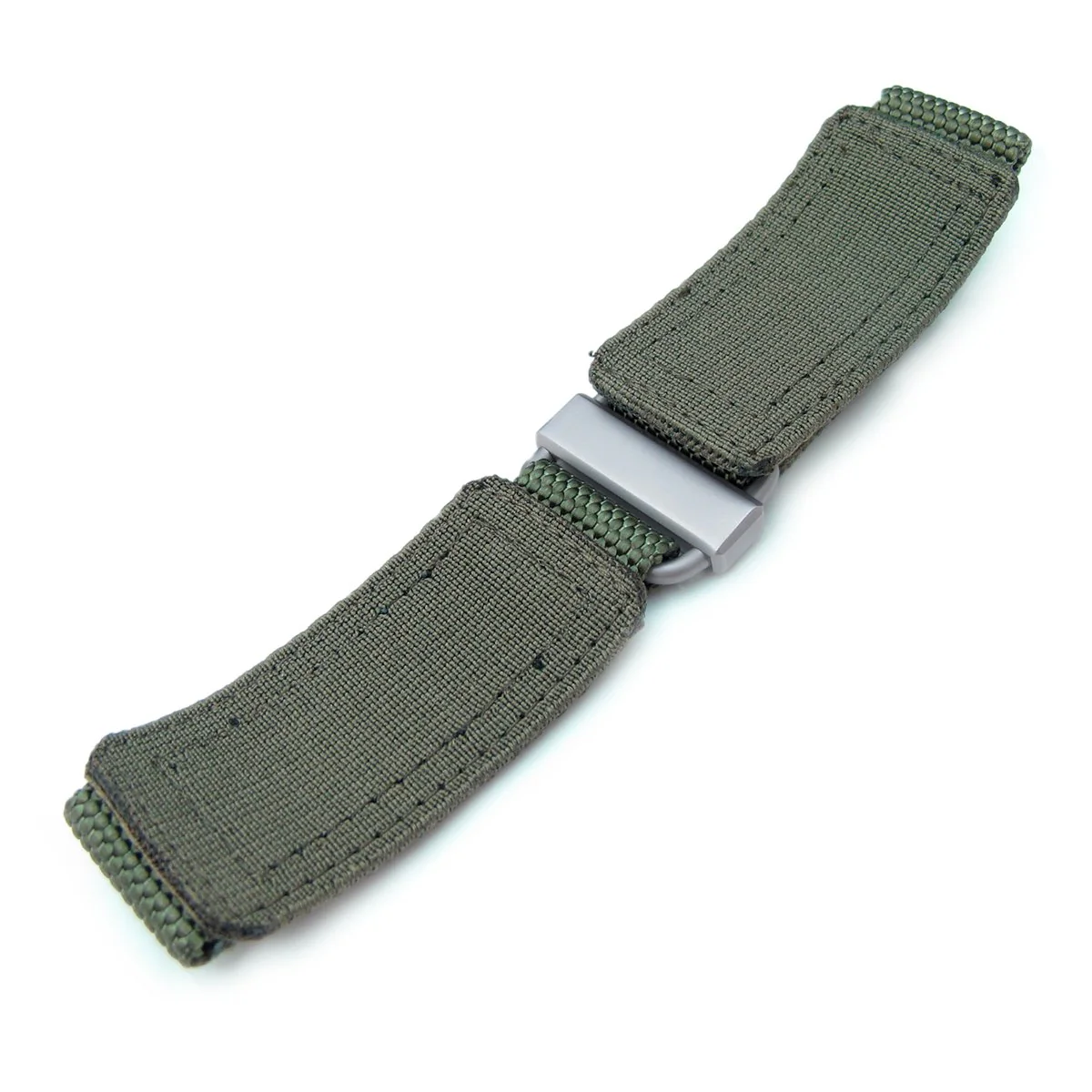 22mm Military Green Honeycomb Nylon Velcro Watch Strap - Image 5