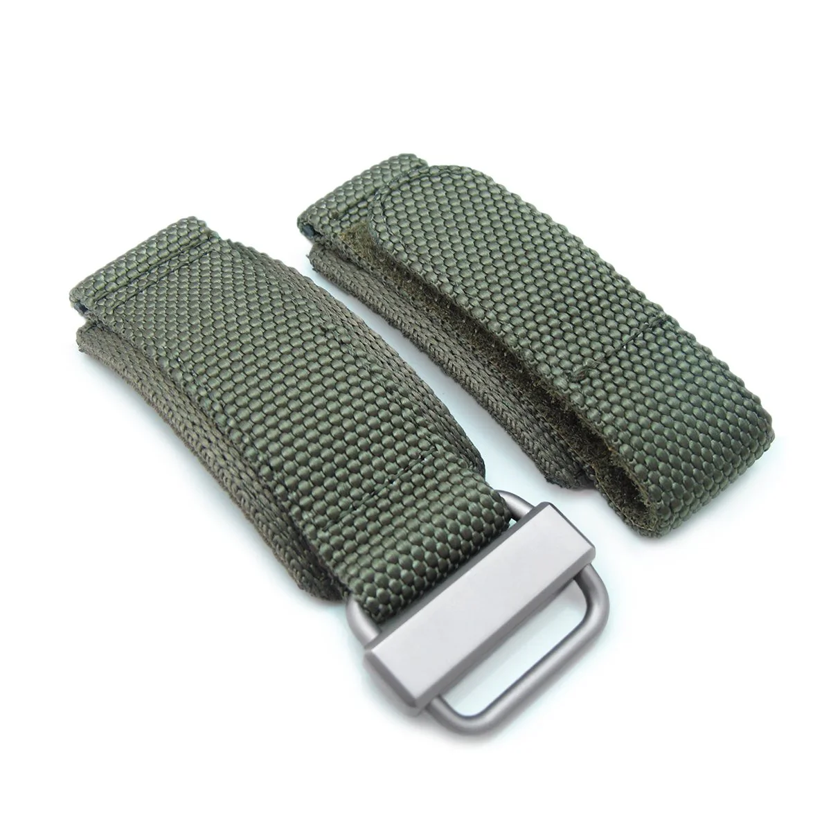 22mm Honeycomb Military Green Nylon Velcro Watch Strap - Image 4