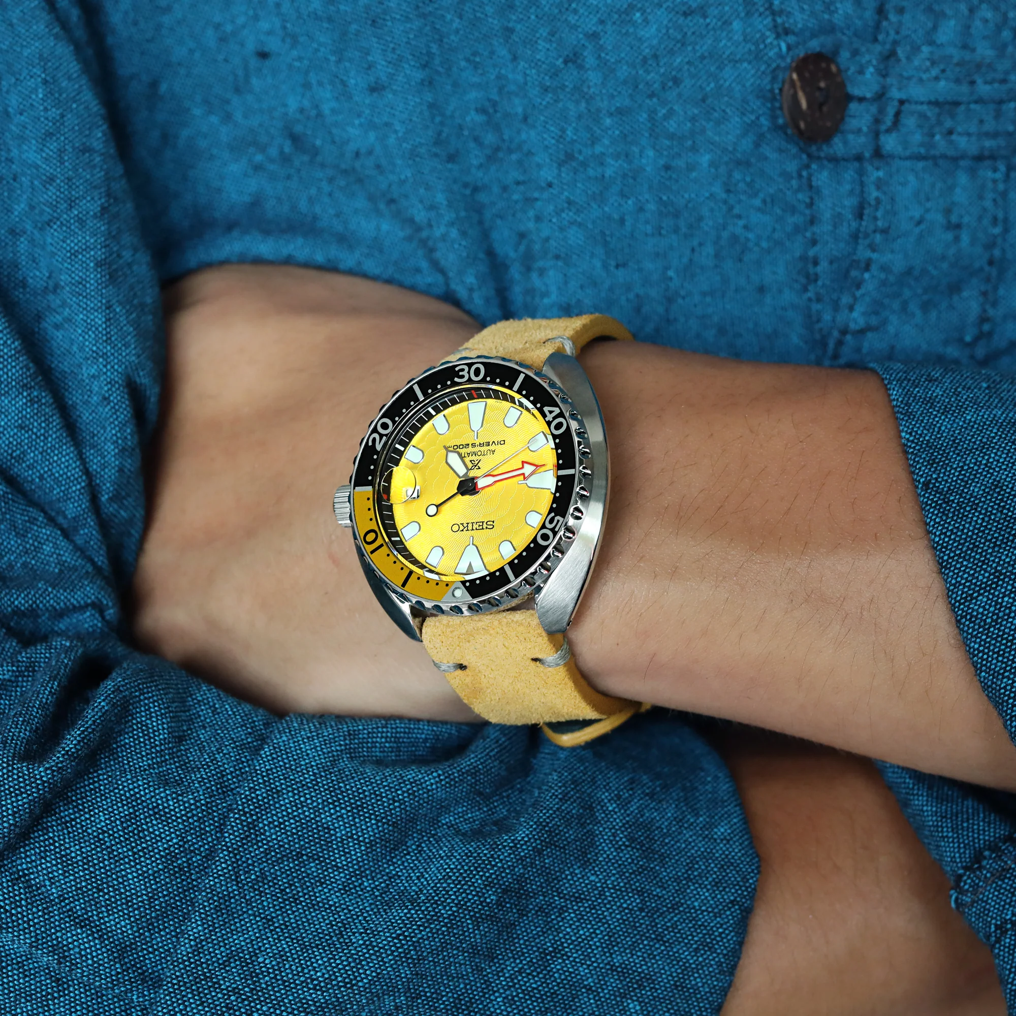 20mm or 22mm Khaki Quick Release Italian Suede Leather Watch Strap, Charcoal Grey St. - Image 3