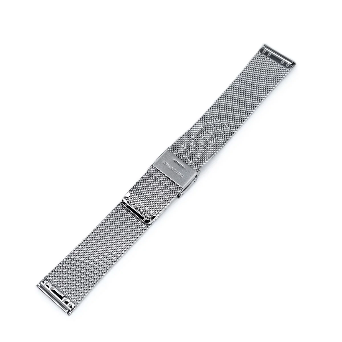 18mm, 20mm or 22mm Classic Vintage Knitted Superfine Wire Mesh Band, Polished - Image 4