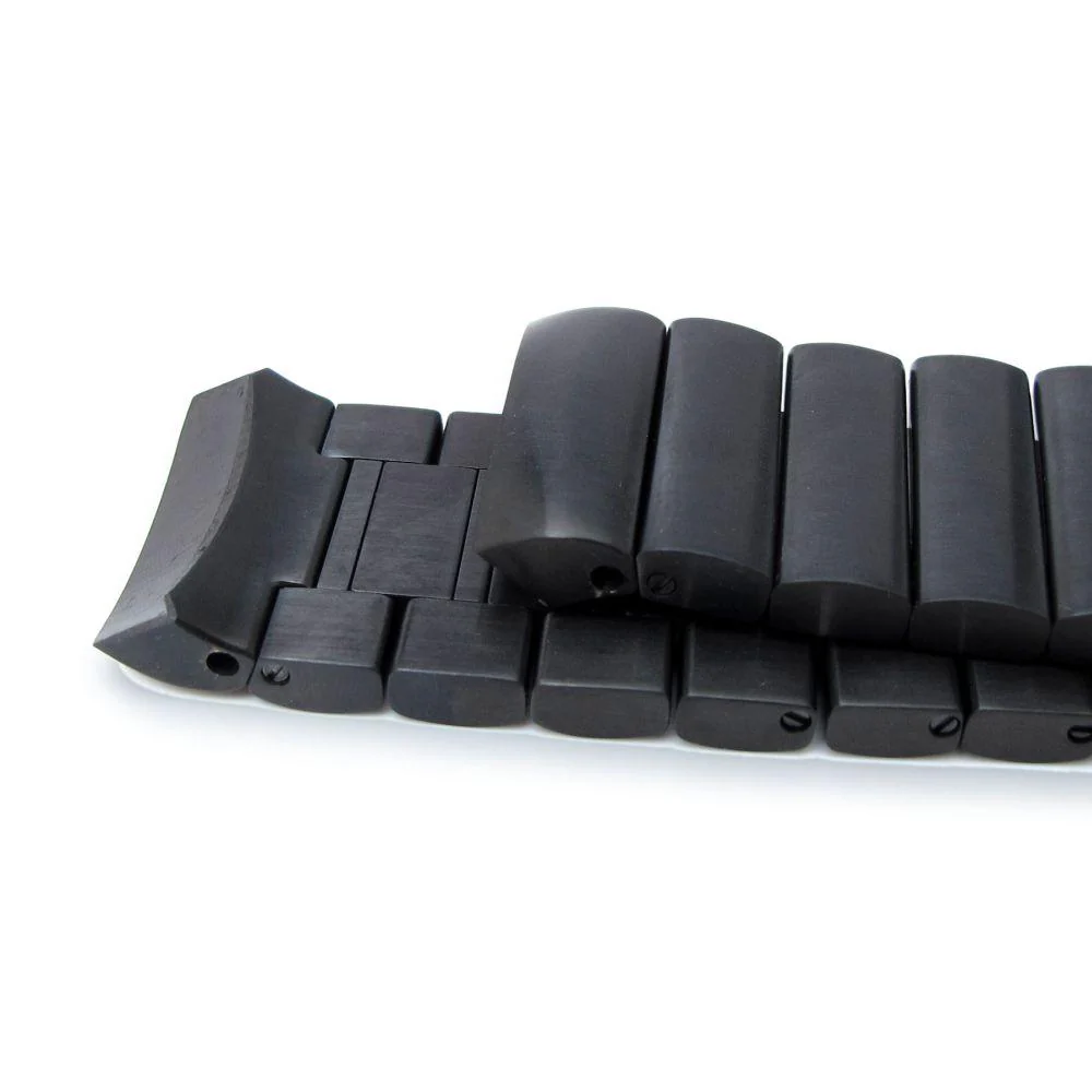 24mm Bandoleer Solid Replacement Watch Band for Panerai 44mm, 316L stainless Steel PVD Black - Image 4