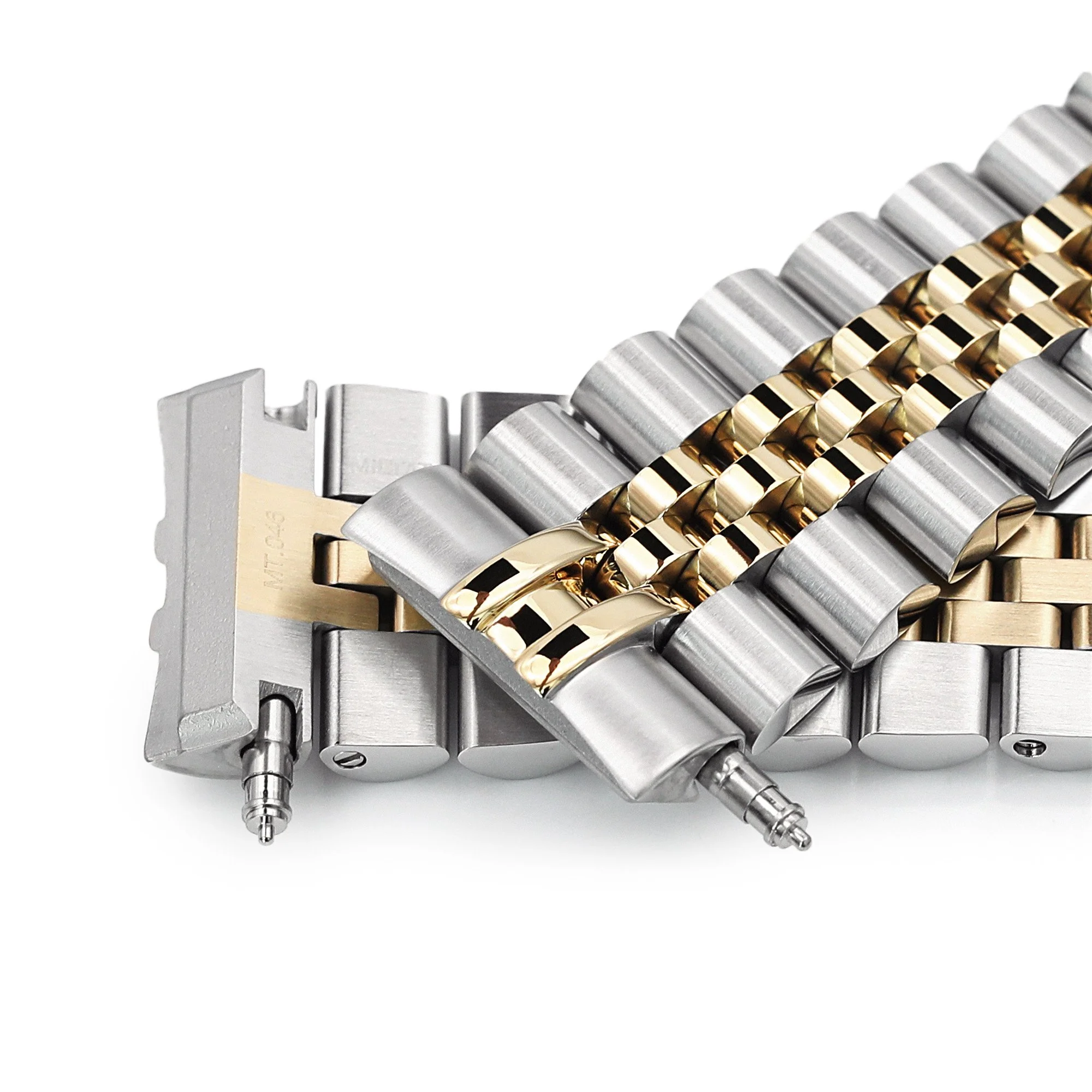 22mm Super-J Louis JUB Watch Band for Seiko New Turtles SRP777 SRP775 SRPA21 (PADI), Stainless Steel - Two Tone IP Gold Polished Center Links, SUB Diver Clasp - Image 5