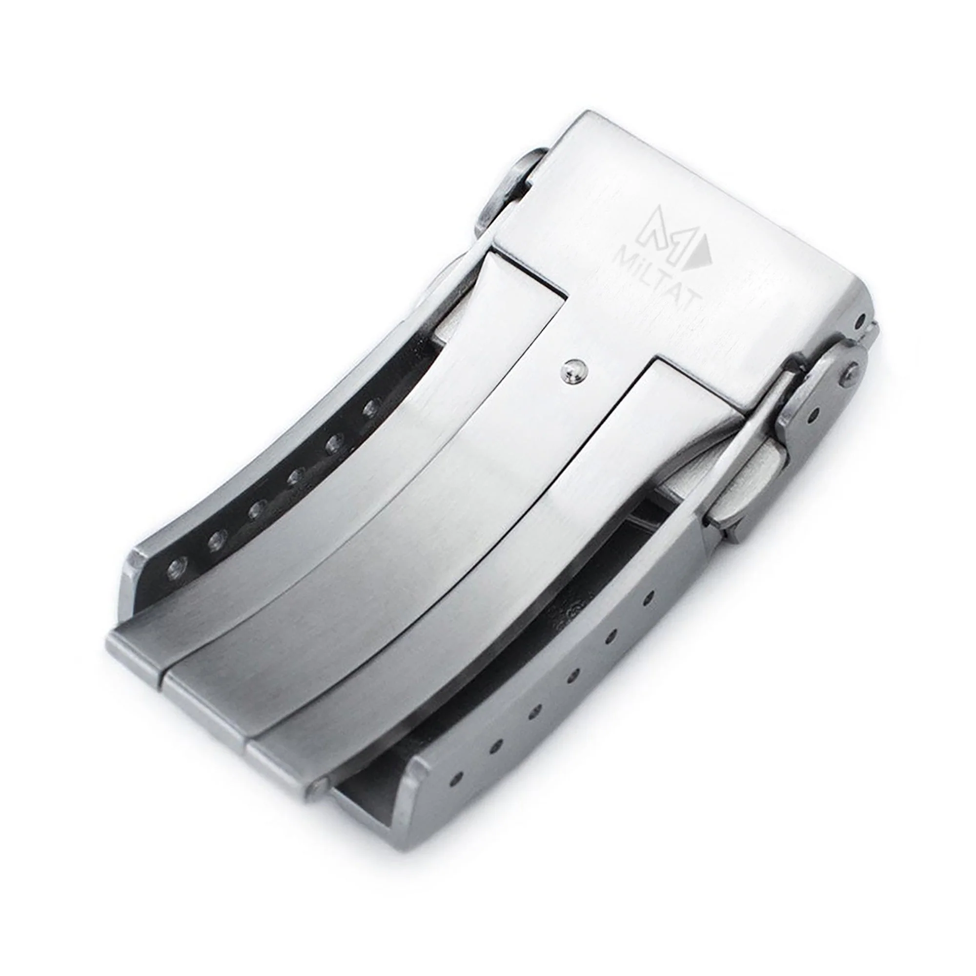 16mm or 18mm Solid 316L Stainless Steel Double Locks SUB Diver Clasp, Button Control, 2-tone IP Polished Gold - Image 7