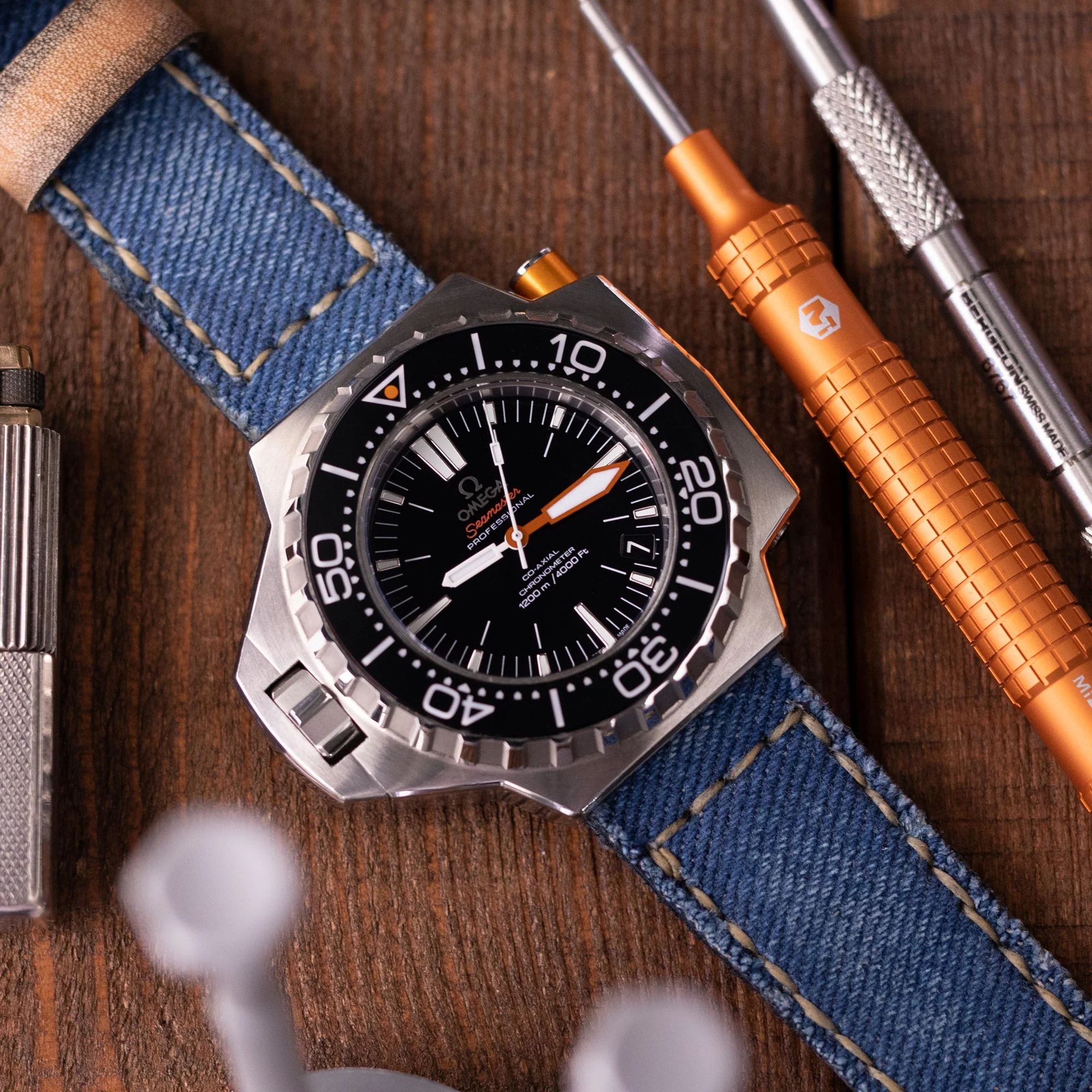 Gunny X MT Denim Blue Washed Canvas Watch Band, 24mm or 26mm - Image 4