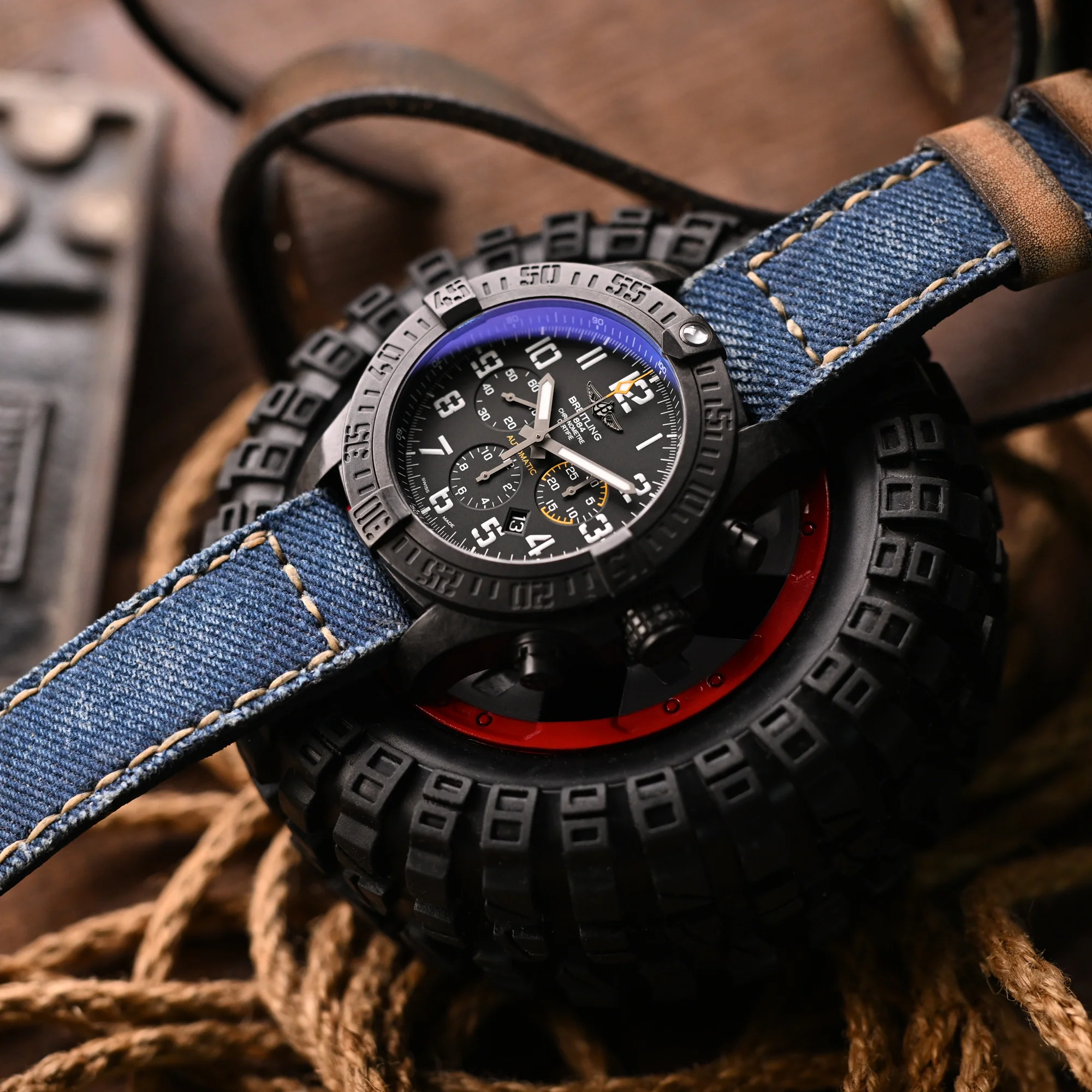 Gunny X MT Denim Blue Washed Canvas Watch Band, 24mm or 26mm - Image 5