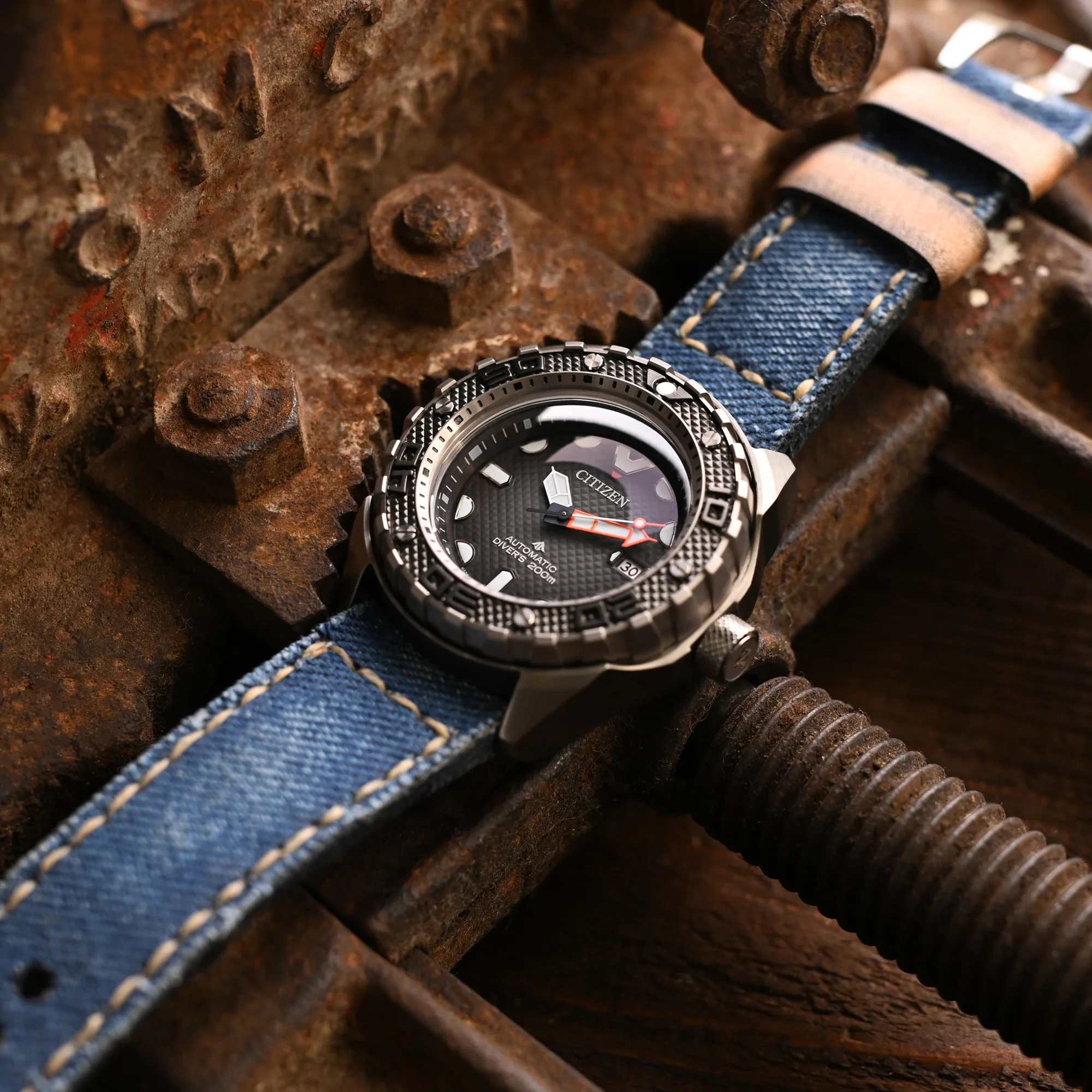 Gunny X MT Denim Blue Washed Canvas Watch Band, 24mm or 26mm - Image 6