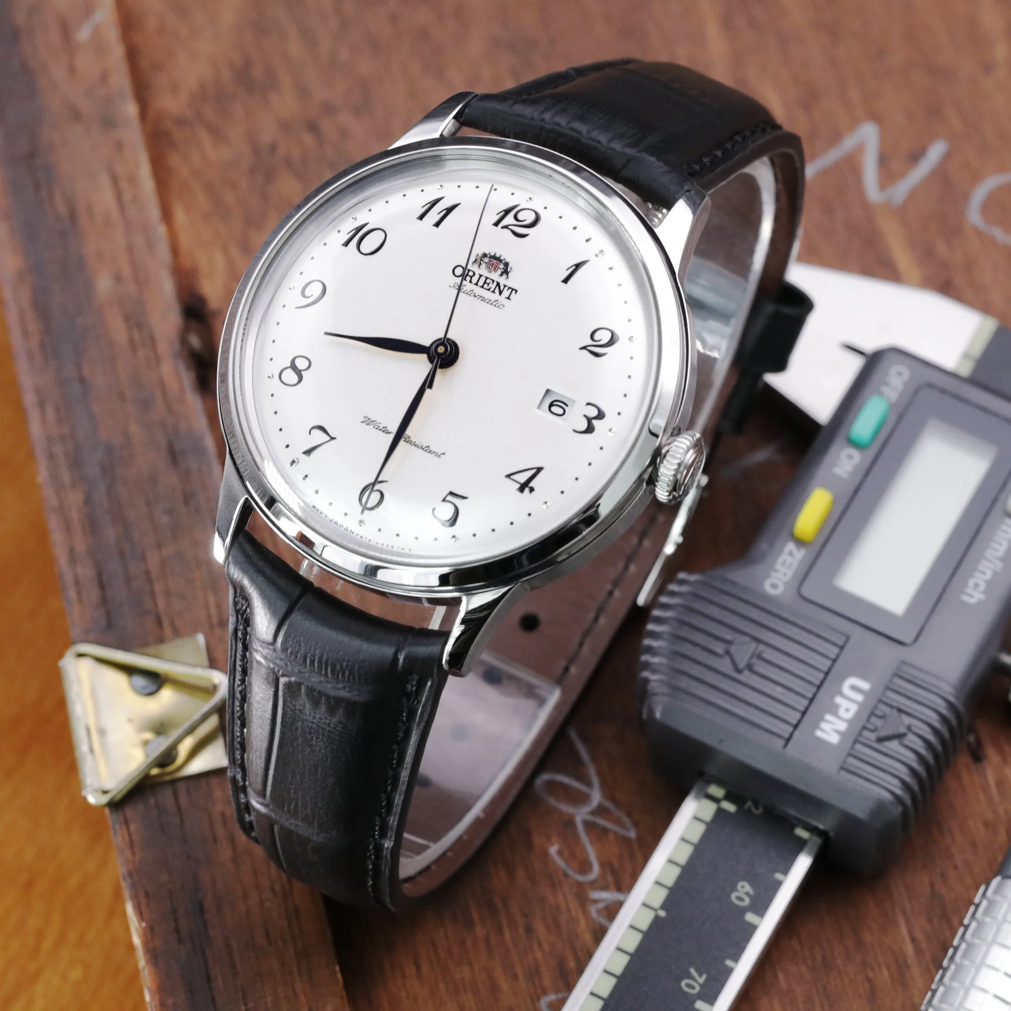 Q.R. 19mm or 21mm Black CrocoCalf (Croco Grain) Semi-Curved Watch Band - Image 5