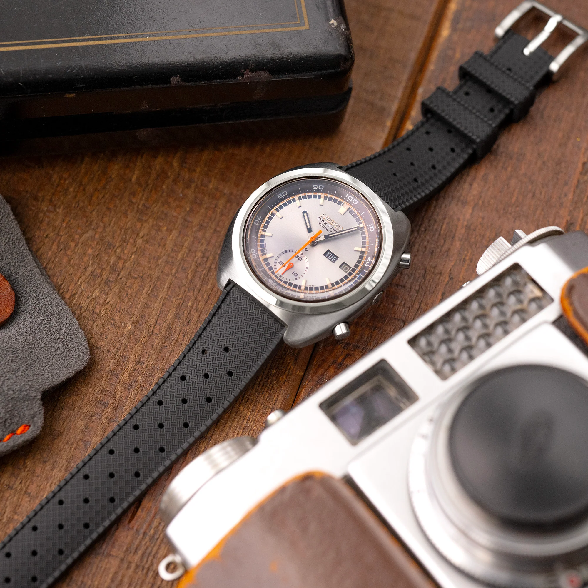 Black Tropical-Style Pro FKM Rubber Quick Release Strap 19mm to 23mm - Image 5