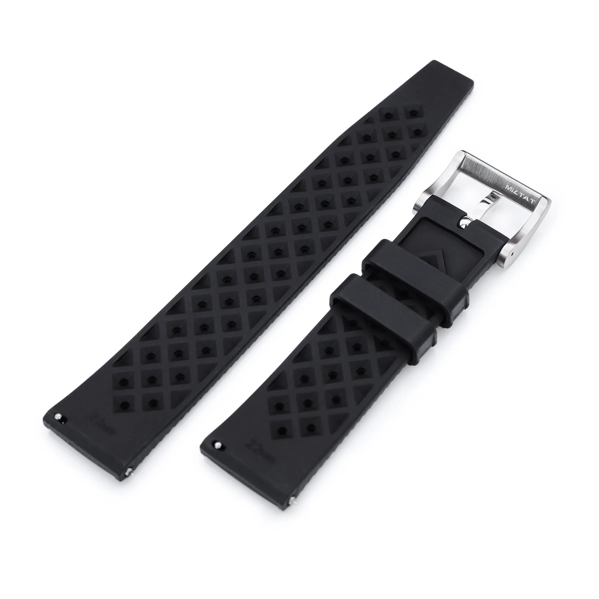 Black Tropical-Style Pro FKM Rubber Quick Release Strap 19mm to 23mm - Image 7