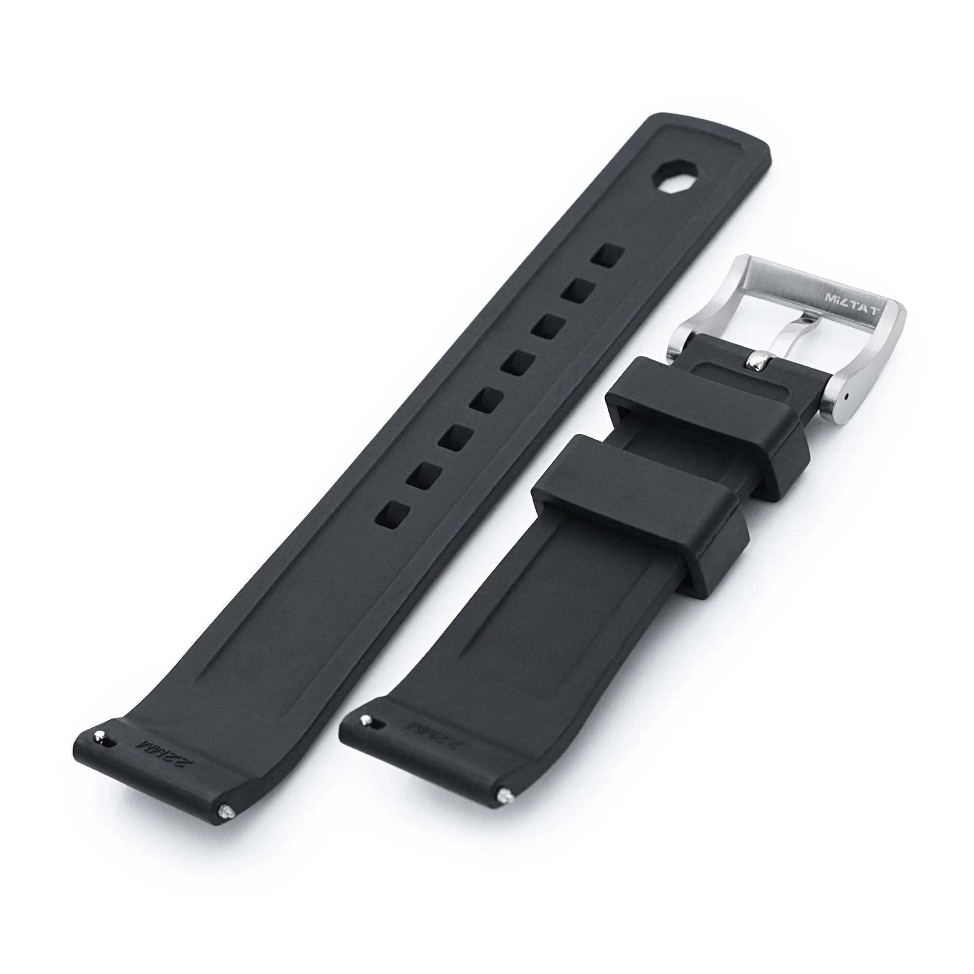 Crisscross Black FKM Quick Release Rubber Strap, 20mm or 22mm - Image 6