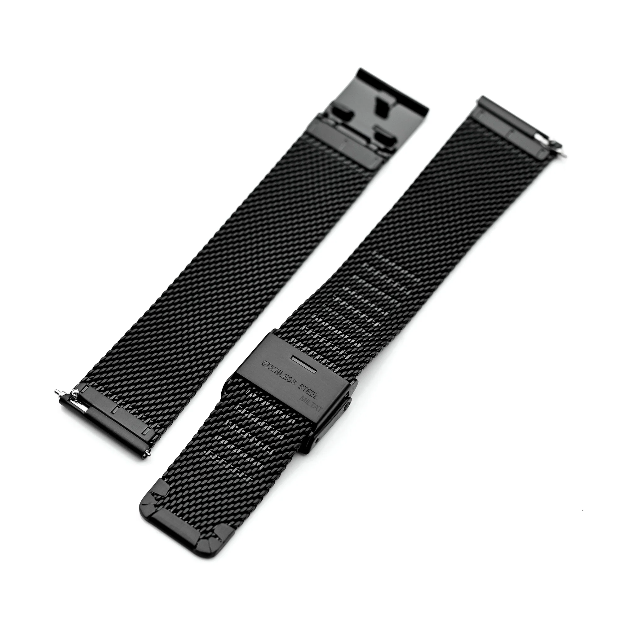 Quick Release Classic Superfine Mesh Watch Band, 18mm, 19mm, 20mm or 22mm, PVD Black - Image 7