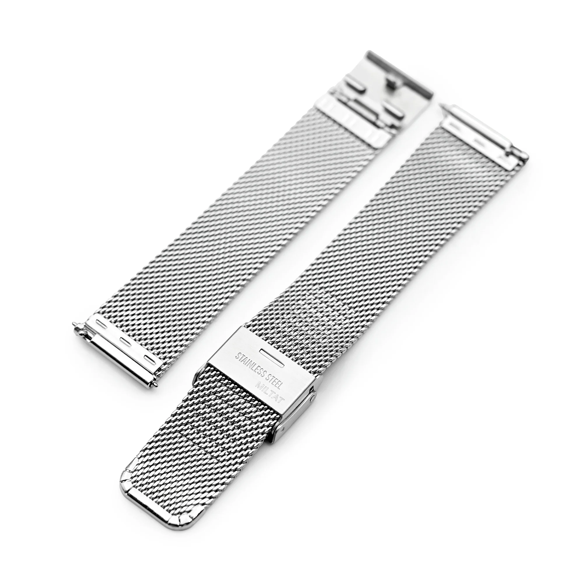 Superfine Quick Release Polished Mesh Watch Band 18mm 22mm - Image 9