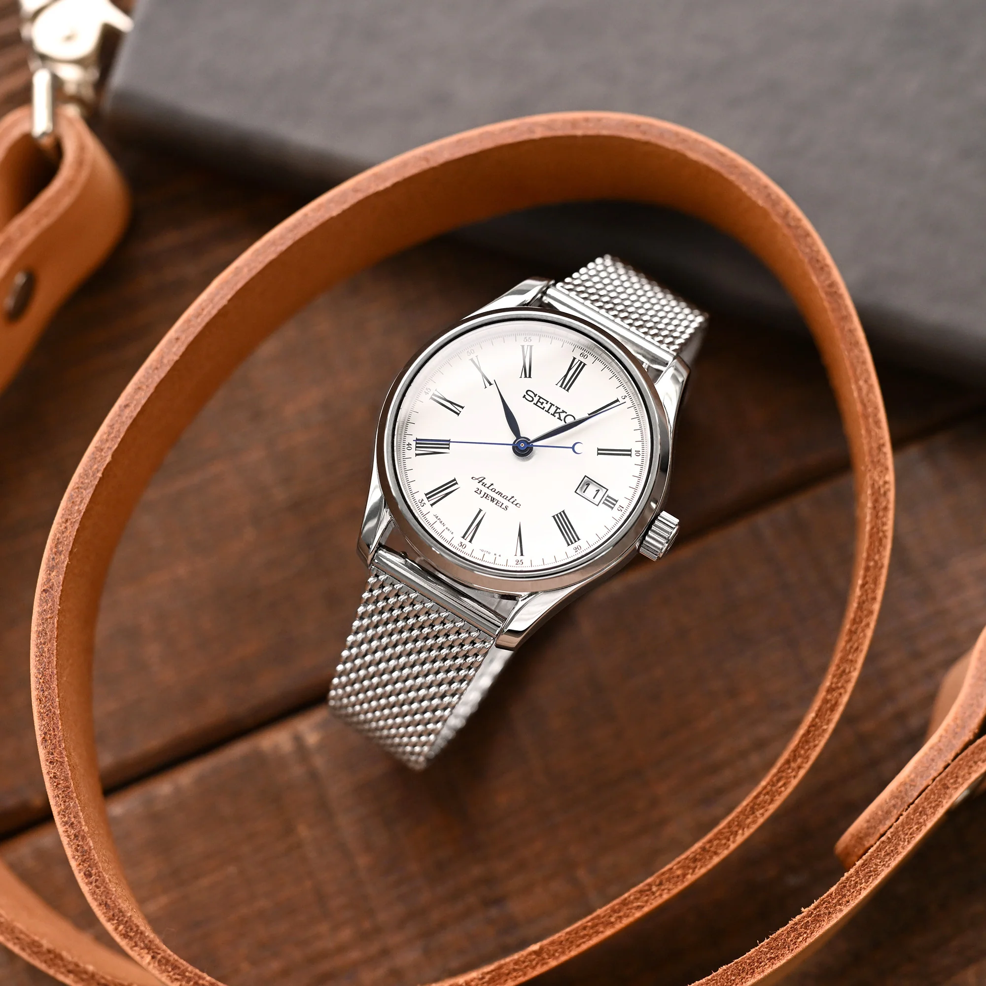 Quick Release Tapered Milanese Mesh Watch Band, 18mm, 19mm, 20mm, 21mm or 22mm, Polished - Image 5