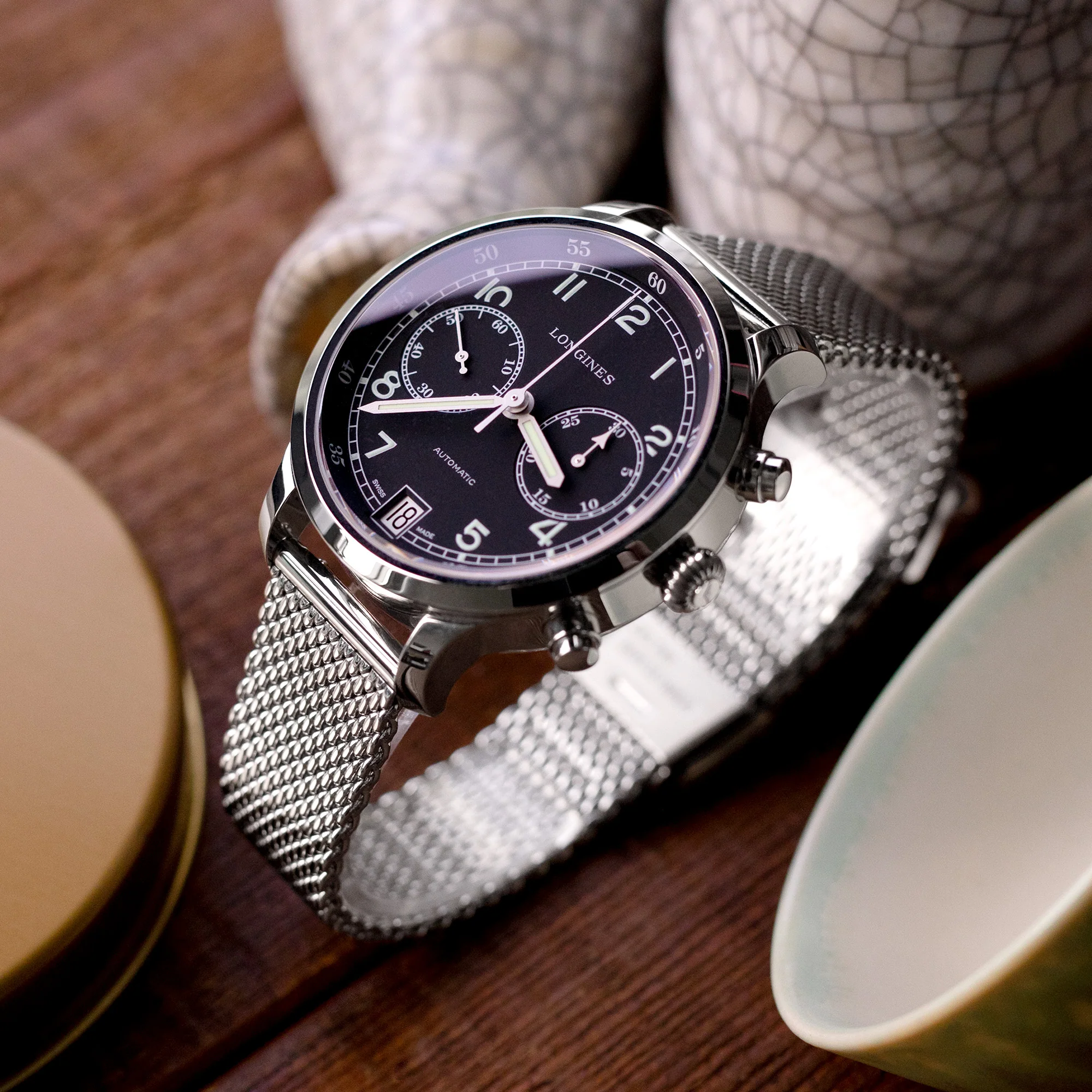 Quick Release Tapered Milanese Mesh Watch Band, 18mm, 19mm, 20mm, 21mm or 22mm, Polished - Image 8