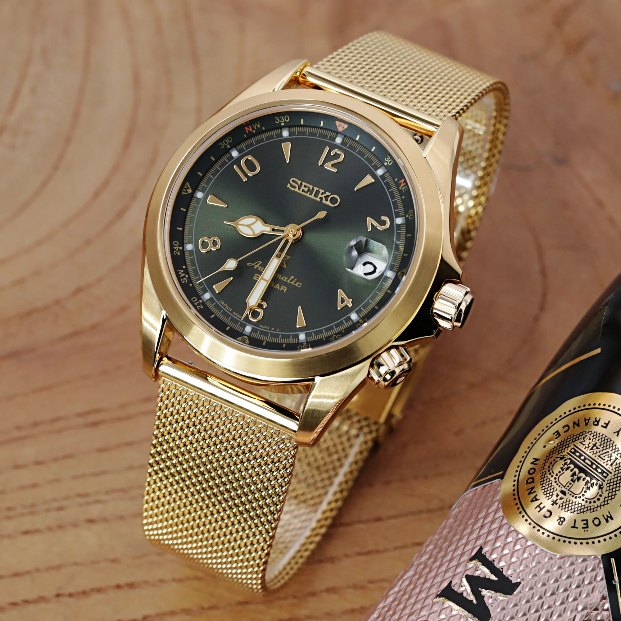 Superfine Quick Release Gold Mesh Watch Band 18mm 22mm - Image 6