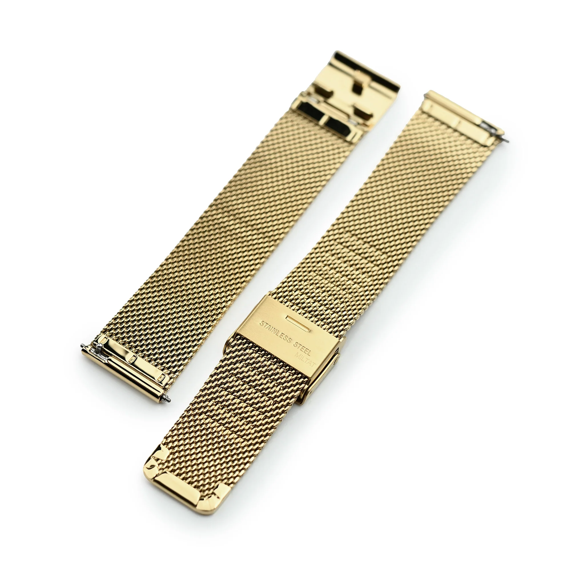 Superfine Quick Release Gold Mesh Watch Band 18mm 22mm - Image 9