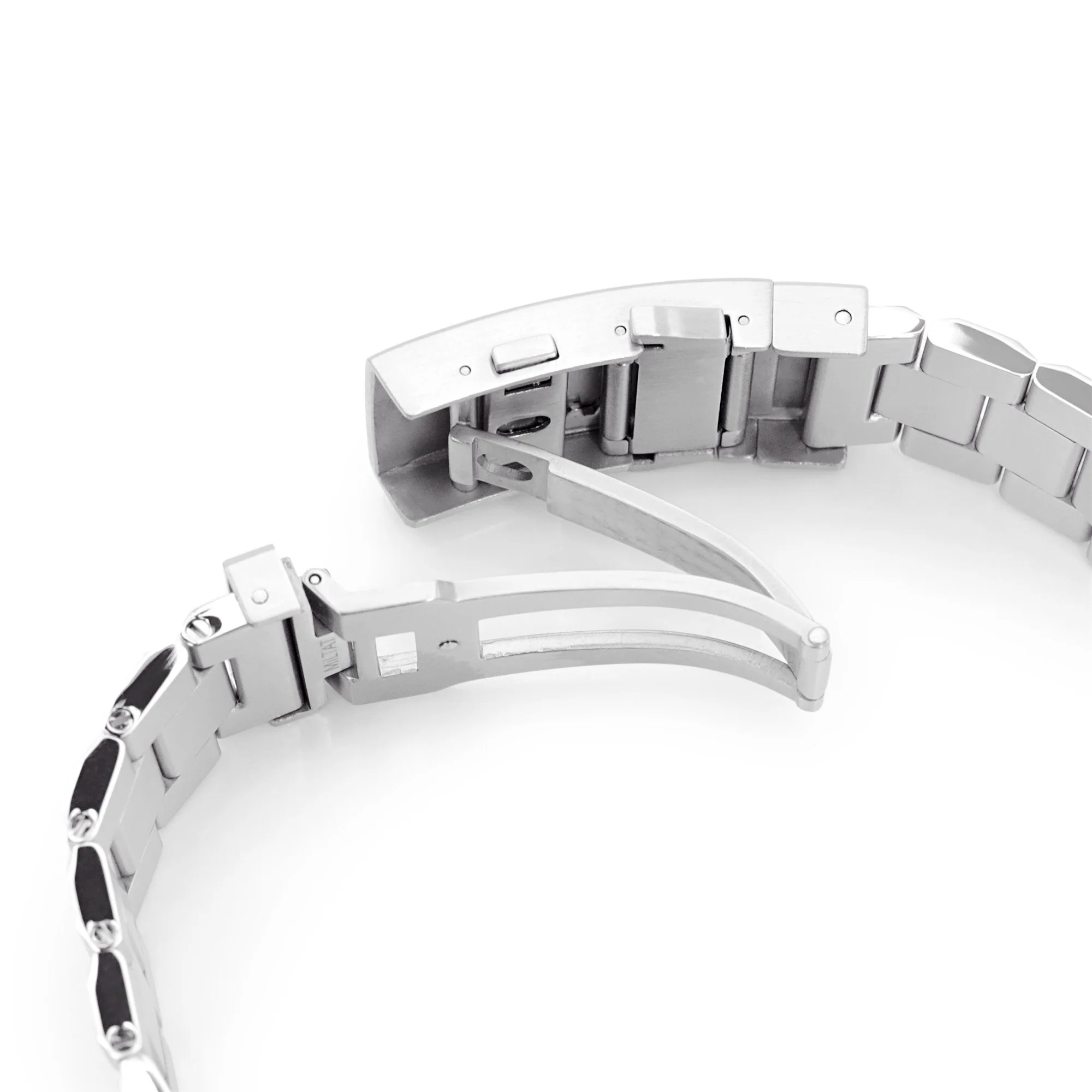 20mm Hexad III QR Watch Band Straight End Quick Release, 316L Stainless Steel Brushed Wetsuit Ratchet Buckle - Image 6