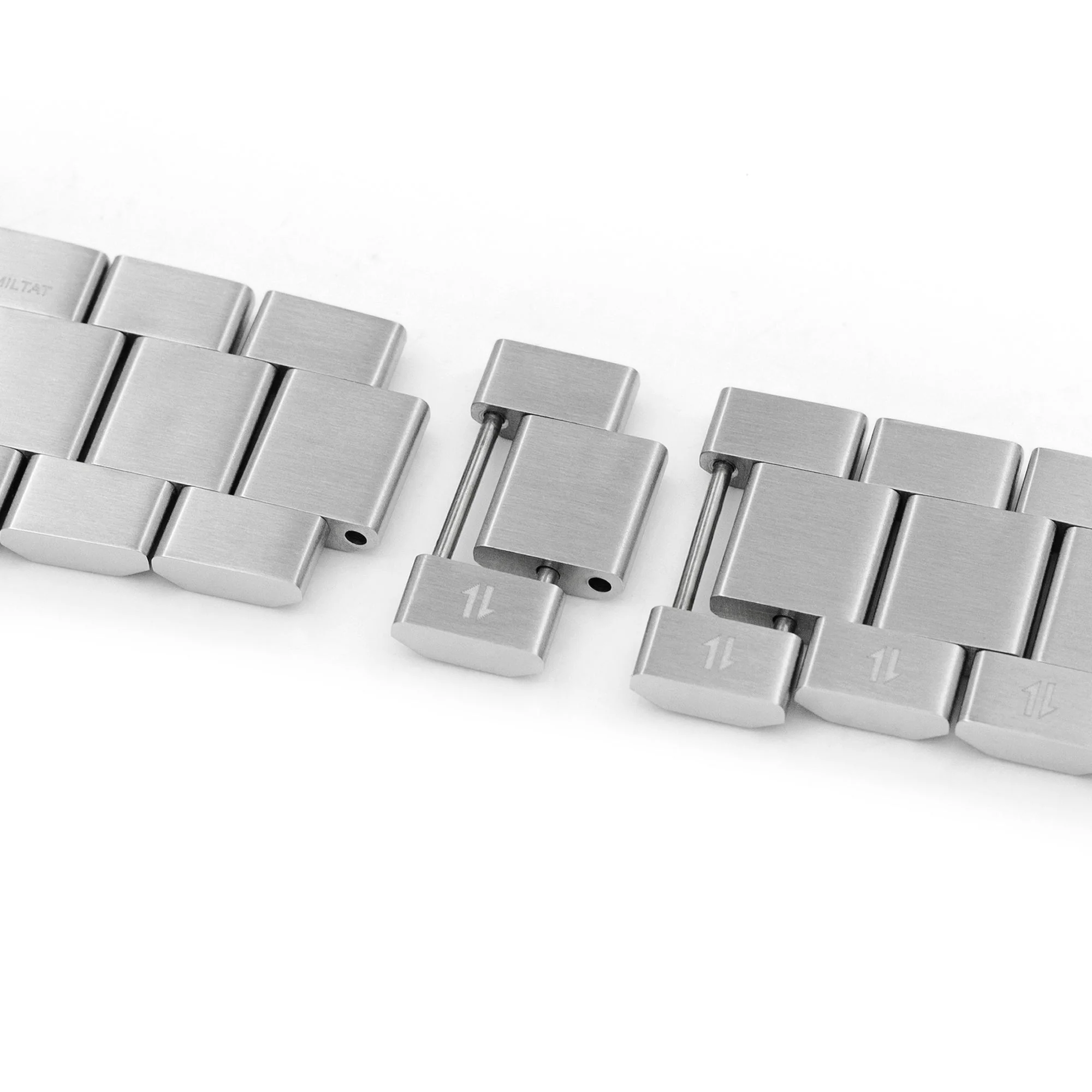 24mm Hexad (Pull-Twist) QR Watch Band Straight End Quick Release, 316L Stainless Steel Brushed V-Clasp - Image 10