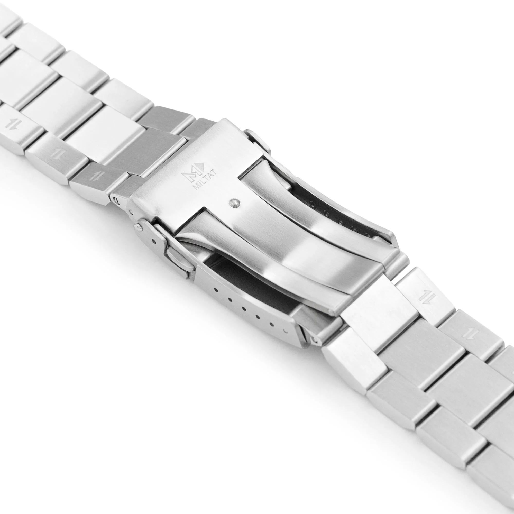 24mm Hexad (Pull-Twist) QR Watch Band Straight End Quick Release, 316L Stainless Steel Brushed V-Clasp - Image 9
