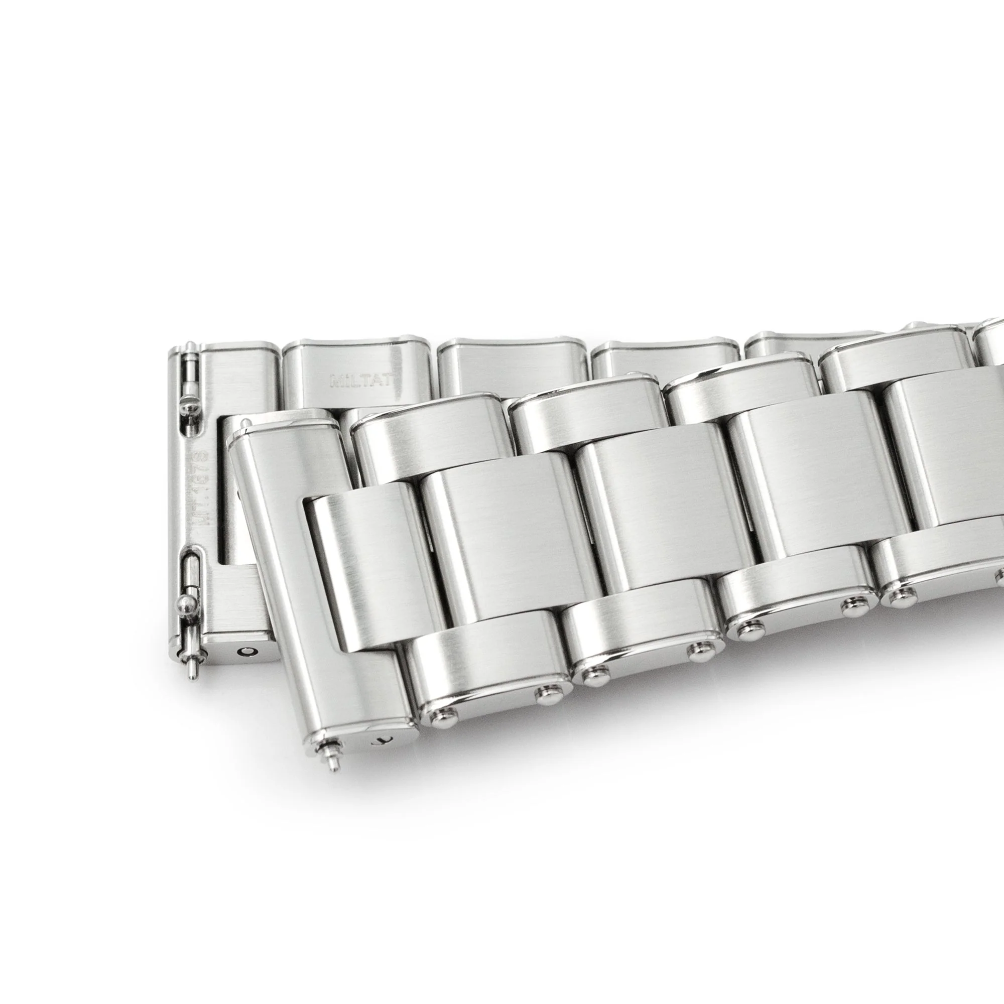 20mm or 22mm Metabind II (Pull-Twist) QR Watch Band Straight End Quick Release, 316L Stainless Steel Brushed Baton Diver Clasp - Image 9