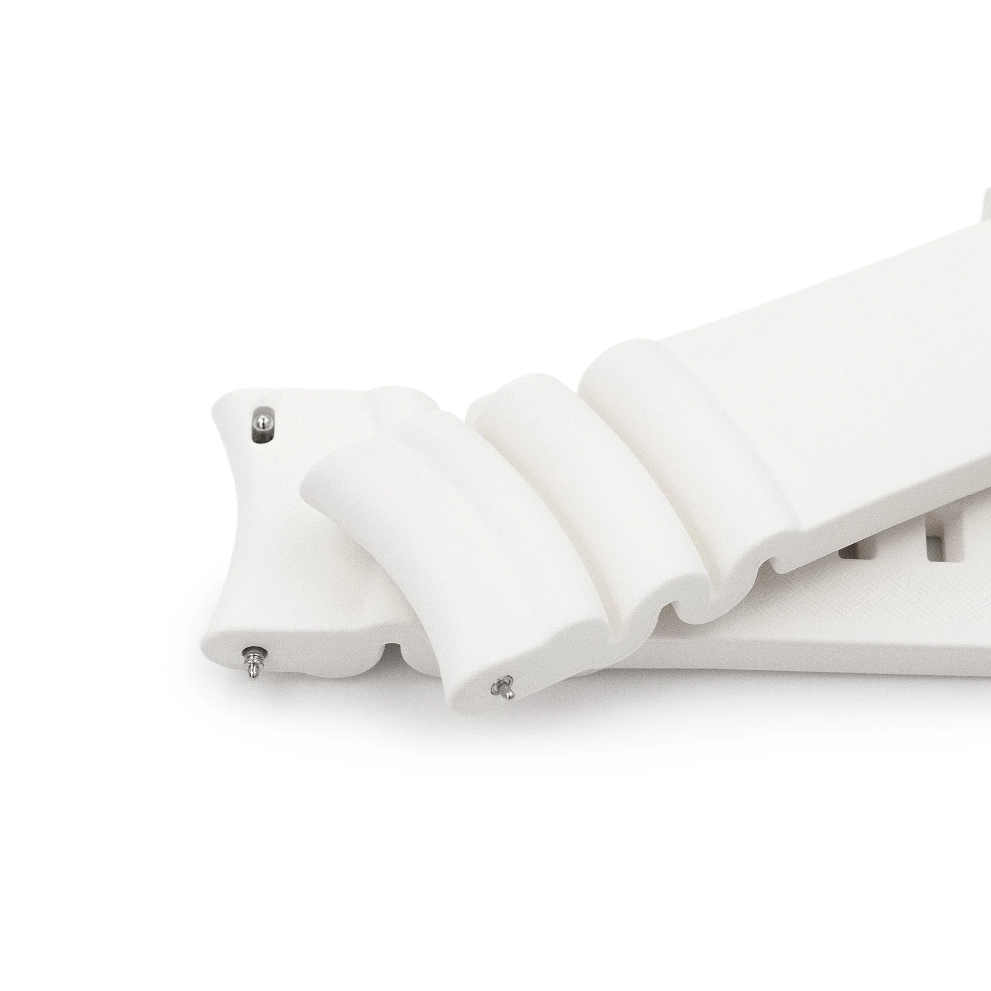 Q.R. Firewave Resilient Curved End FKM rubber Watch Strap, White 22mm - Image 5