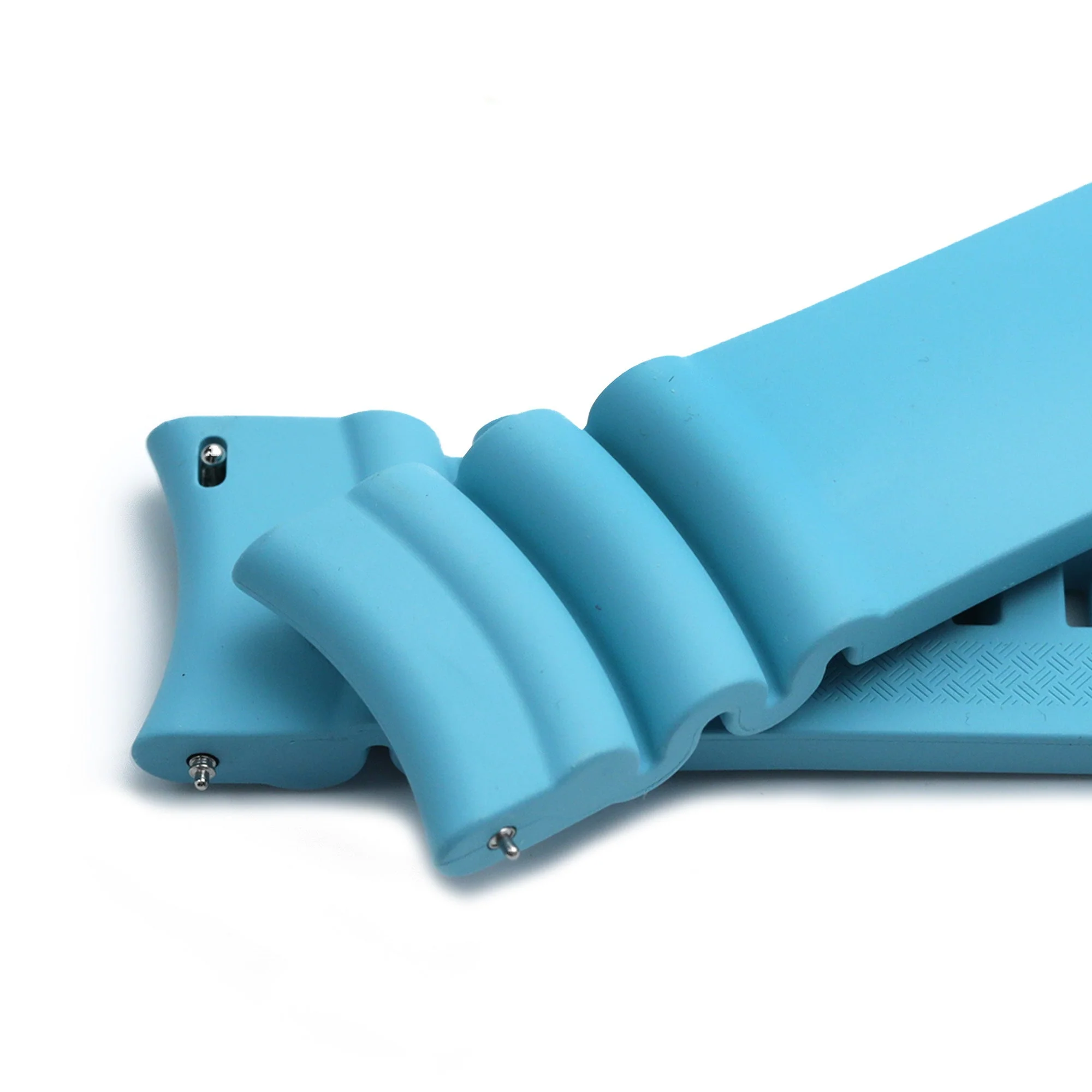 Q.R. Firewave Resilient Curved End FKM rubber Watch Strap, Sky Blue 22mm - Image 7