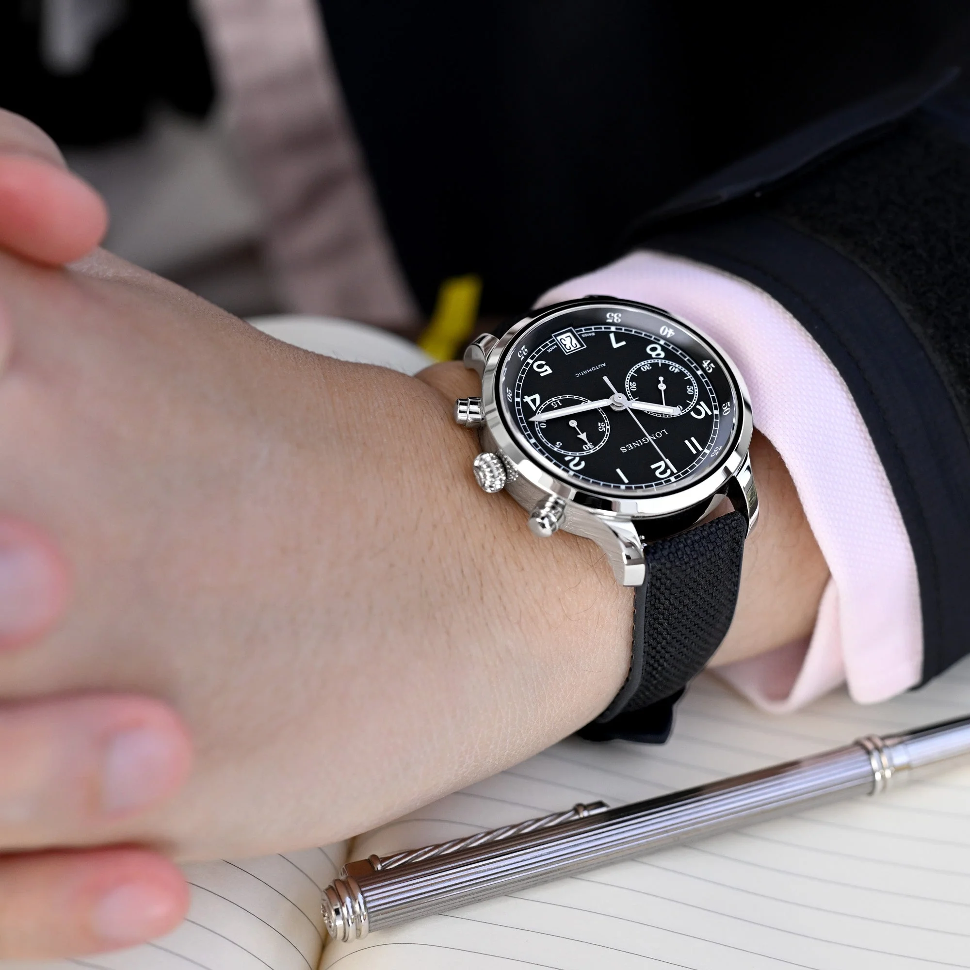 Black FKM35 Sailcloth FKM Quick Release Rubber Watch Band, 19mm to 22mm - Image 3